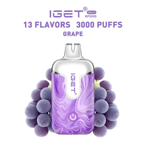 グレープ (Grape) – IGET Halo Vape Kit 3000 Puffs