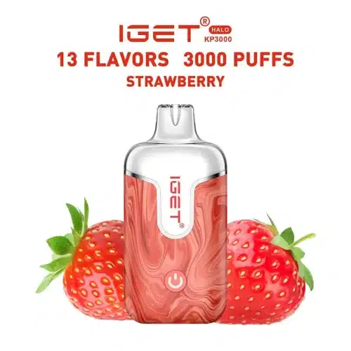 ストロベリー (Strawberry) – IGET Halo Vape Kit 3000 Puffs