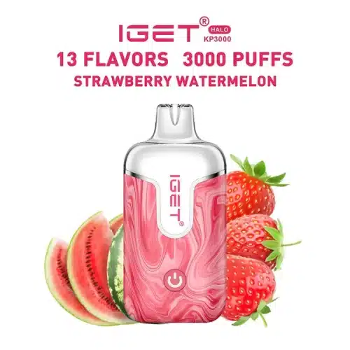 ストロベリー・スイカ (Strawberry Watermelon) – IGET Halo Vape Kit 3000 Puffs