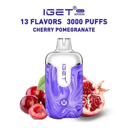 チェリー・ザクロ (Cherry Pomegranate) – IGET Halo Vape Kit 3000 Puffs
