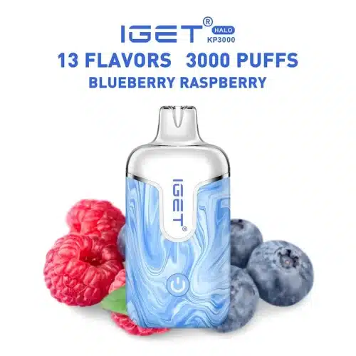 ブルーベリー・ラズベリー (Blueberry Raspberry) – IGET Halo Vape Kit 3000 Puffs